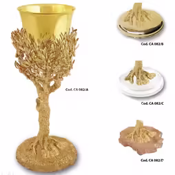 CALICE CON RAMI ULIVO IN ORO