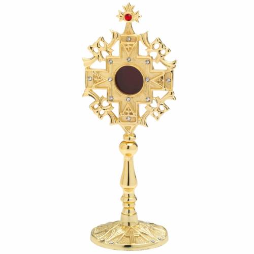 Reliquary w. Stones golden plated H 24 cm