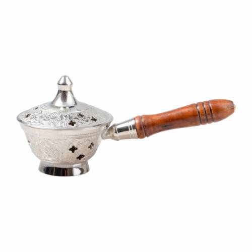 Incense-pan with wooden handle