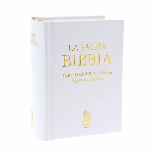 La Sacra Bibbia. Edizione tascabile. Ecopelle bianca. Formato: 10x14,2 cm