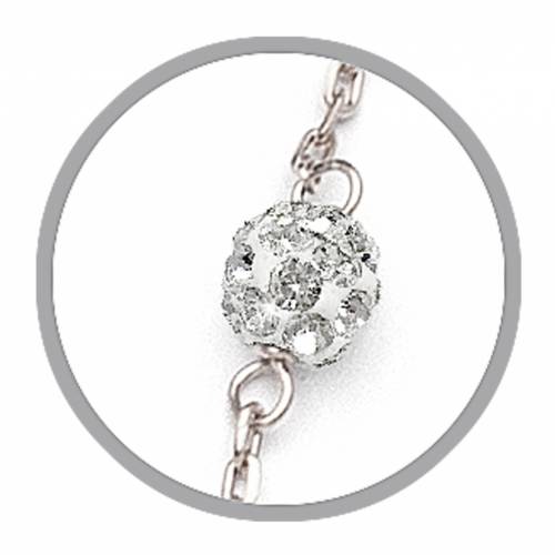 Bracciale Argento Rodiato Ø mm. 3 con Strass