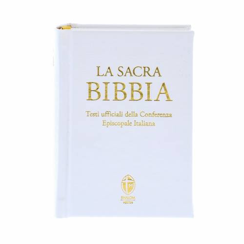 La Sacra Bibbia. Edizione tascabile. Ecopelle bianca. Formato: 10x14,2 cm
