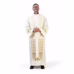 Damask clergy stole with white silk