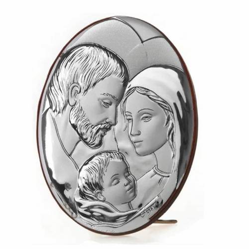 Icona Sacra Ovale in Argento Laminato