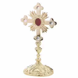 Reliquary with stones golden plated H 28 cm
