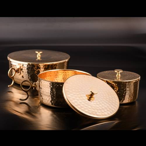 Pisside impilabile placcato oro D 17 cm 