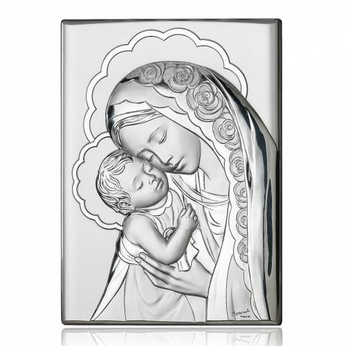 Silver Plaque Our Lady with Child