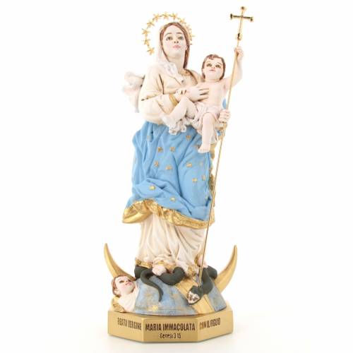 Statua Maria Immacolata, in polvere di marmo colorata