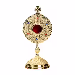 Reliquiario placcato oro H 15 cm