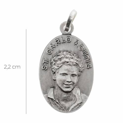 Medaglia San Carlo Acutis in argento 925