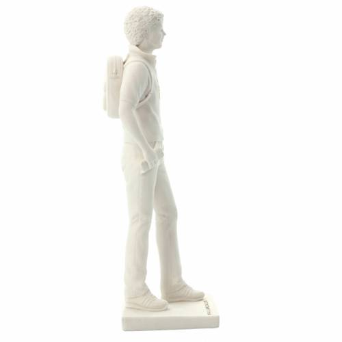 Statua San Carlo Acutis, in polvere di marmo bianca