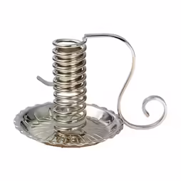 Spiralny Niklowany Świecznik