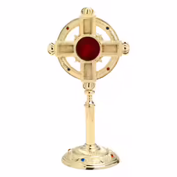 Reliquary w. stones golden plated H 32 cm
