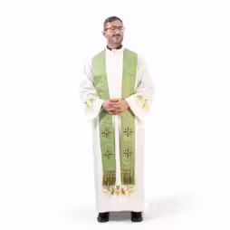 Stola sacerdotale verde con croci dorate