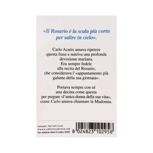 Carlo Acutis holy card and rosary