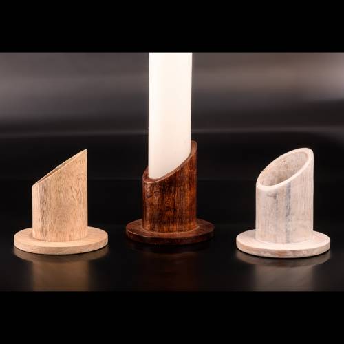 candle holder light wood