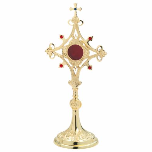 Reliquiario con pietre placcate oro H 30 cm