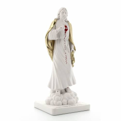 Statua Sacro Cuore di Gesù, in polvere di marmo bianca