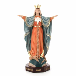 Statua Maria Mediatrice, in polvere di marmo colorata