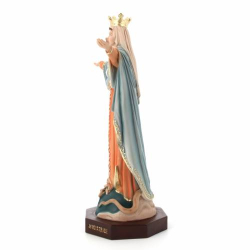 Statua Maria Mediatrice, in polvere di marmo colorata