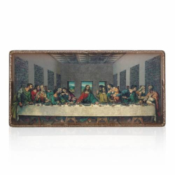 Tavola in legno sgrezzata noce/invecch.oro