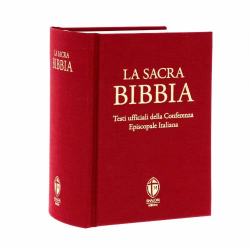 La Sacra Bibbia. Edizione tascabile. Tela rossa. Formato: 10x14,2 cm