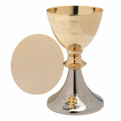 Calice con patena bicolore H 20 cm