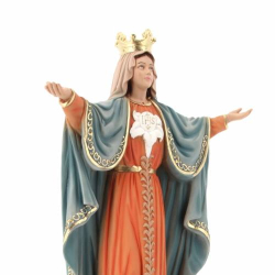 Statua Maria Mediatrice, in polvere di marmo colorata