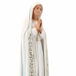 Statua Madonna di Fatima, in polvere di marmo colorata