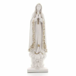 Statua Madonna di Fatima, in polvere di marmo bianca