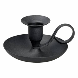 Portacandele nero con manico
