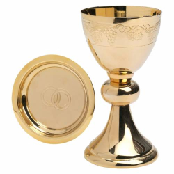 Chalice with paten golden plated