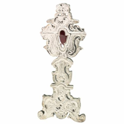 Reliquiario placcato argento su legno H 40 cm