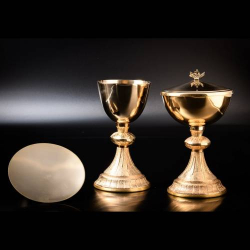 Ciborium golden plated H 21,5 cm