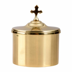 Host container golden plated D 9 cm