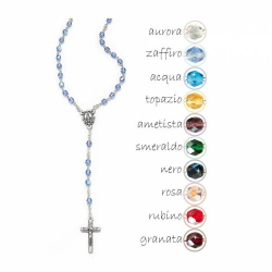 Rosario mezzo cristallo mm.4 con moschettone
