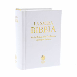 La Sacra Bibbia. Edizione tascabile. Ecopelle bianca. Formato: 10x14,2 cm