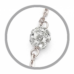 Bracciale Argento Rodiato Ø mm. 3 con Strass