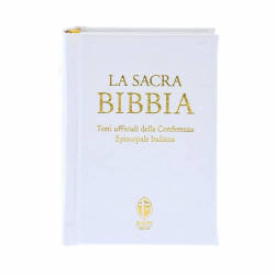 La Sacra Bibbia. Edizione tascabile. Ecopelle bianca. Formato: 10x14,2 cm
