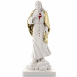 Statua Sacro Cuore di Gesù, in polvere di marmo bianca