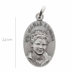 Medaglia San Carlo Acutis in argento 925