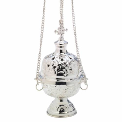Turibolo placcato argento con decorazioni