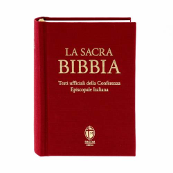 La Sacra Bibbia. Edizione tascabile. Tela rossa. Formato: 10x14,2 cm
