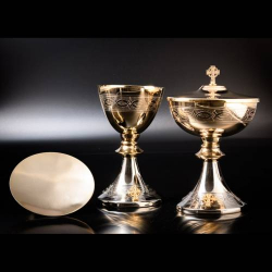 Calice con patena bicolore H 20 cm